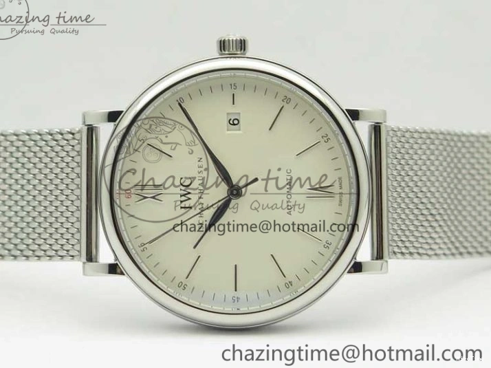 MIROTIME 0520 Portofino Automatic SS MKF 1:1 Best Edition White Dial On SS Mesh Bracelet A2892 V TechFriendly 7205